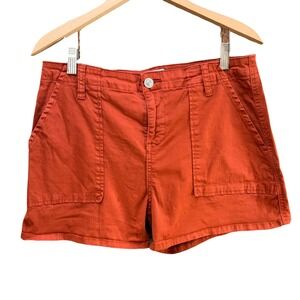 Hudson Shorts Women 29 Burnt Orange Utility Short Cotton Stretch Cargo Casual